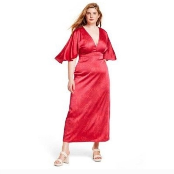 Fe Noel X Target Palm Leaf Contrast
Print Flutter Sleeve Maxi Dress - Picture 4 of 6